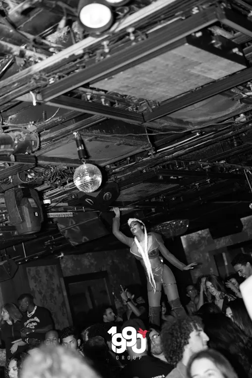 Artist dancing during one of the parties organized by 1990 Group in New York.